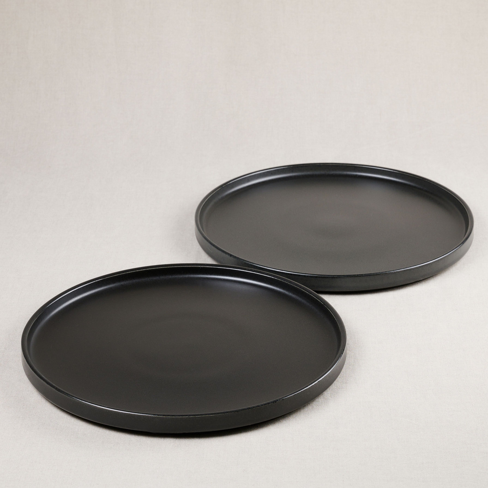 MIXOM Набор тарелок black mat, 2 шт, Керамика, диаметр 19.5 см #1