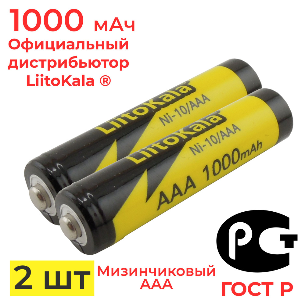 Аккумулятор мизинчиковый ААA LiitoKala Ni-MH 1.2 В 1000 мАч / 2 шт #1