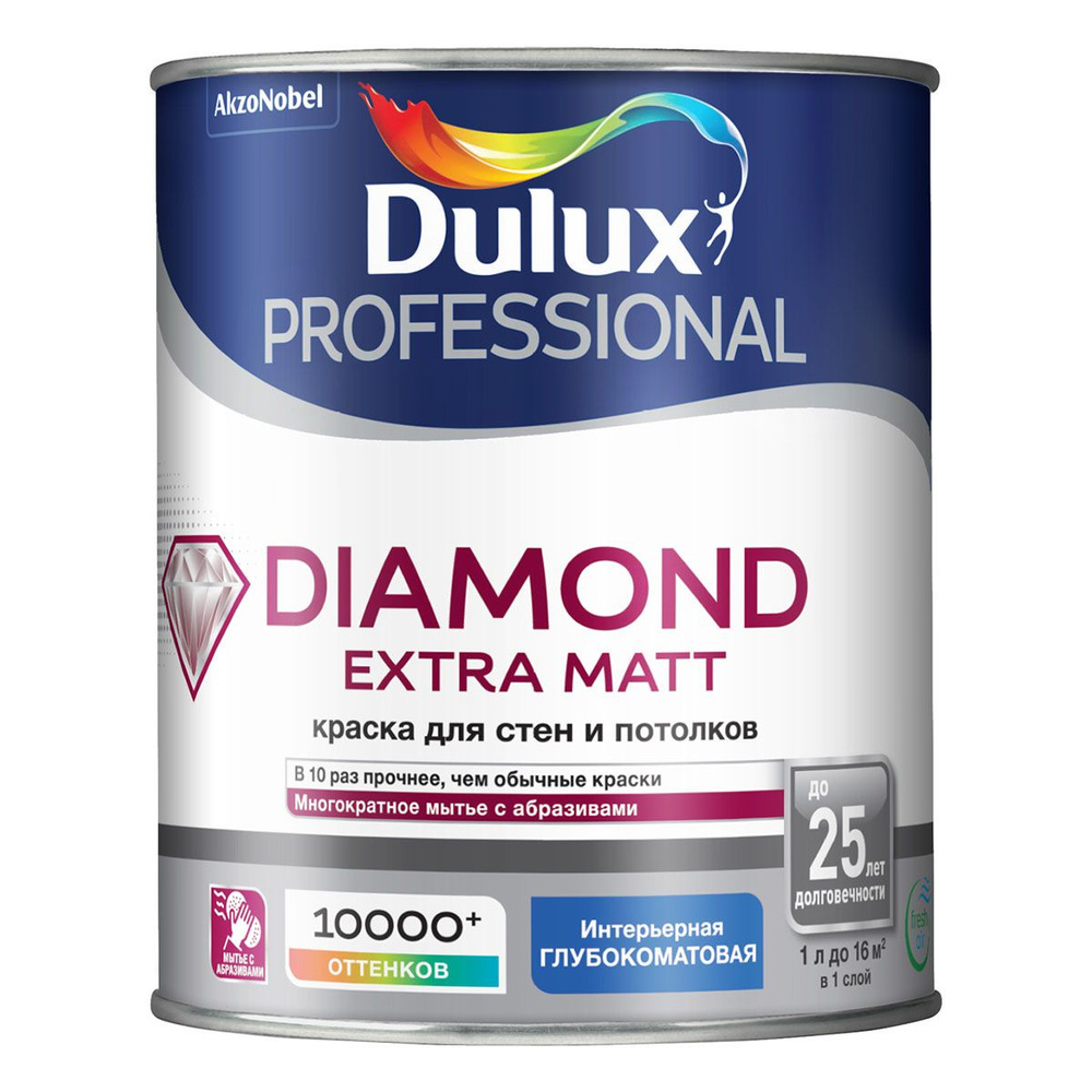 Краска Dulux Professional Diamond Extra Matt глуб/мат BW 1л 4313 #1