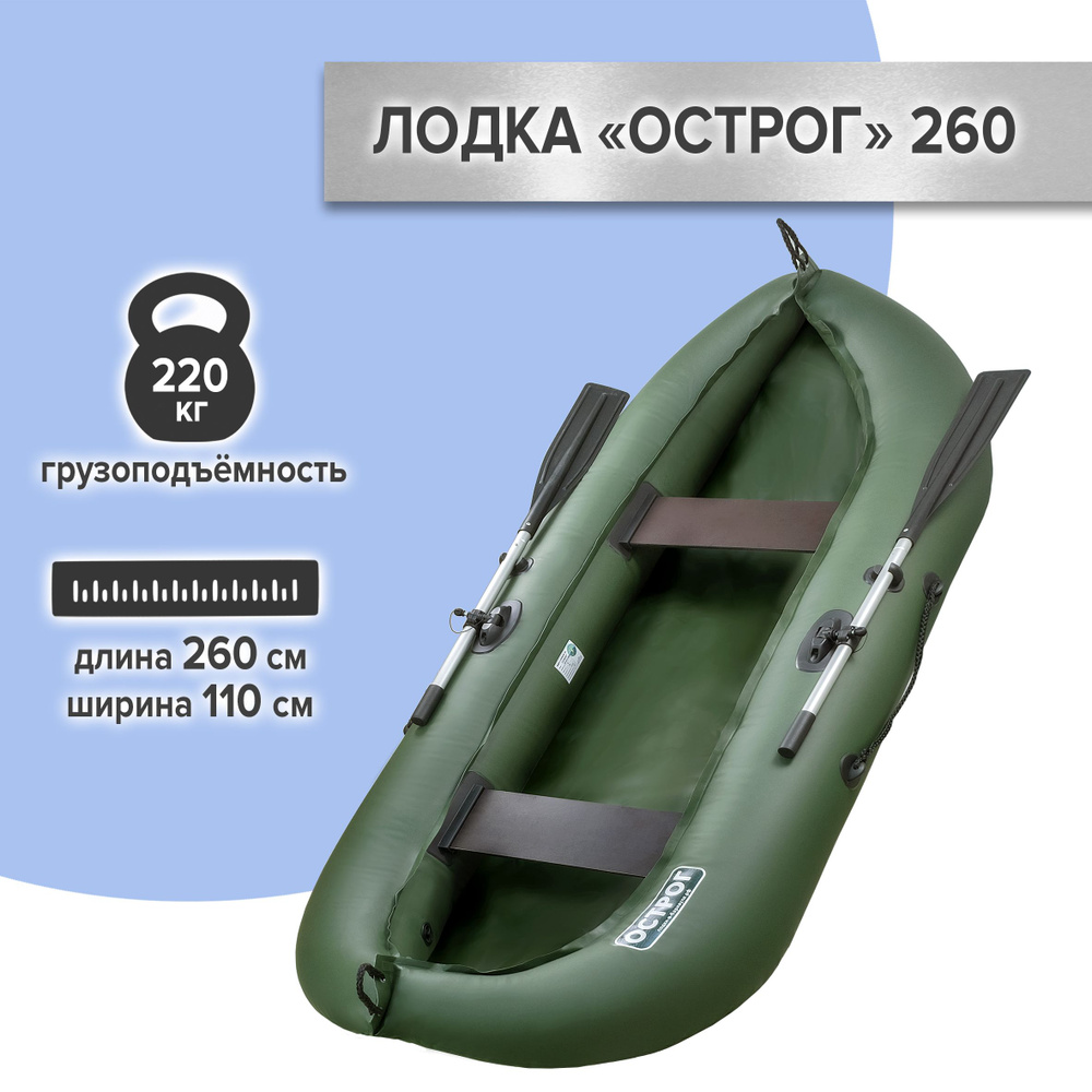 Лодка надувная для рыбалки Острог 260 гребная #1