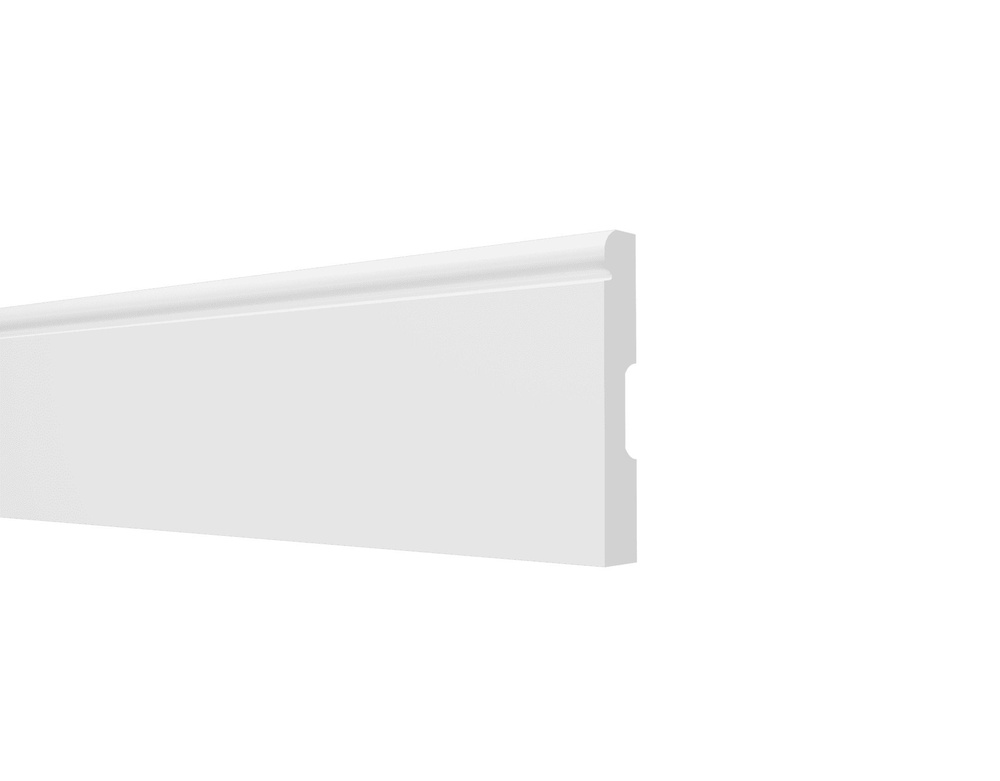Плинтус напольный ударопрочный влагостойкий под покраску Decor-Dizayn DD49 1.3х200 см цвет белый (2 шт.) #1