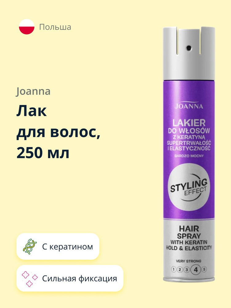 JOANNA Лак для волос STYLING EFFECT Сильная фиксация с кератином, 250 мл  #1