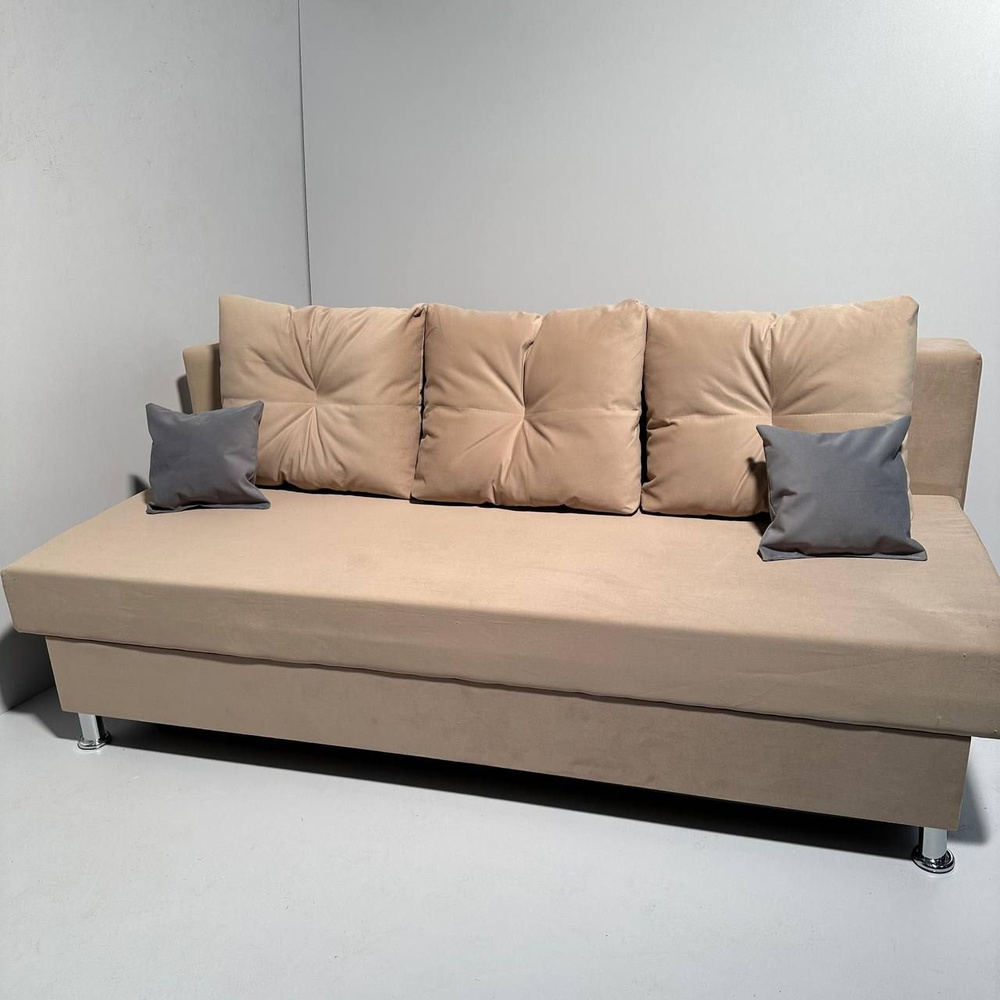 Диван-кровать АZЕТА №1, механизм Еврокнижка, Выкатной, 190х87х75 см,светло-бежевый  #1