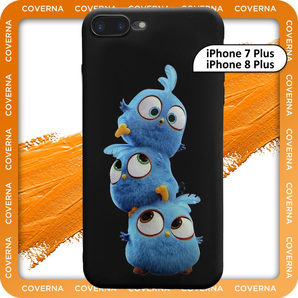 Чехол силиконовый с рисунком Angry Birds на Айфон 7 плюс, 8 плюс, на iPhone 7 plus, 8 plus  #1