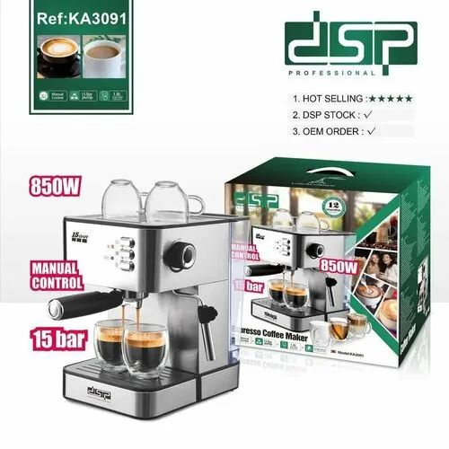 DSP STORE Автоматическая кофемашина Кофеварка универсальная капсульная DSP KA-3091, серый металлик  #1