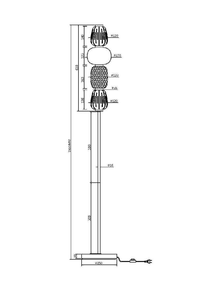 Торшер Maytoni Pattern MOD267FL-L32G3K #1