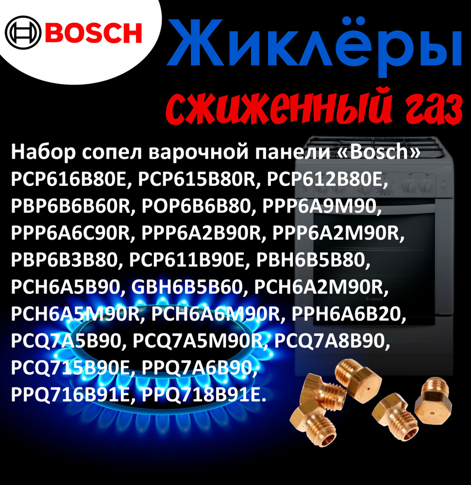 Комплект жиклеров сопел ПГ Bosch PCP, PBP, POP, PPP, PBH, PCQ.. (сжиженный газ)  #1