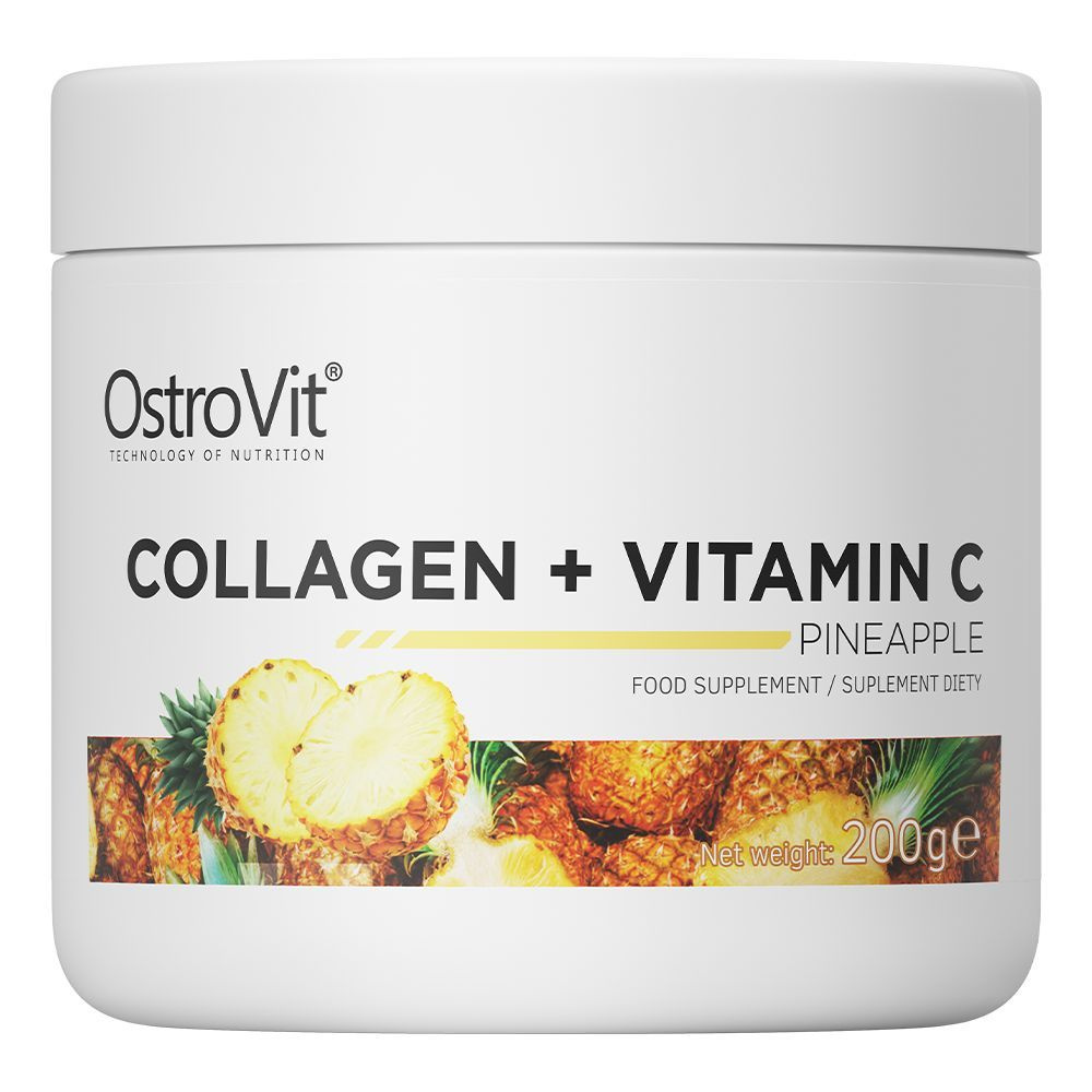 Коллаген гидролизованный OstroVit Collagen+Vitamin C 200 г, Ананас #1