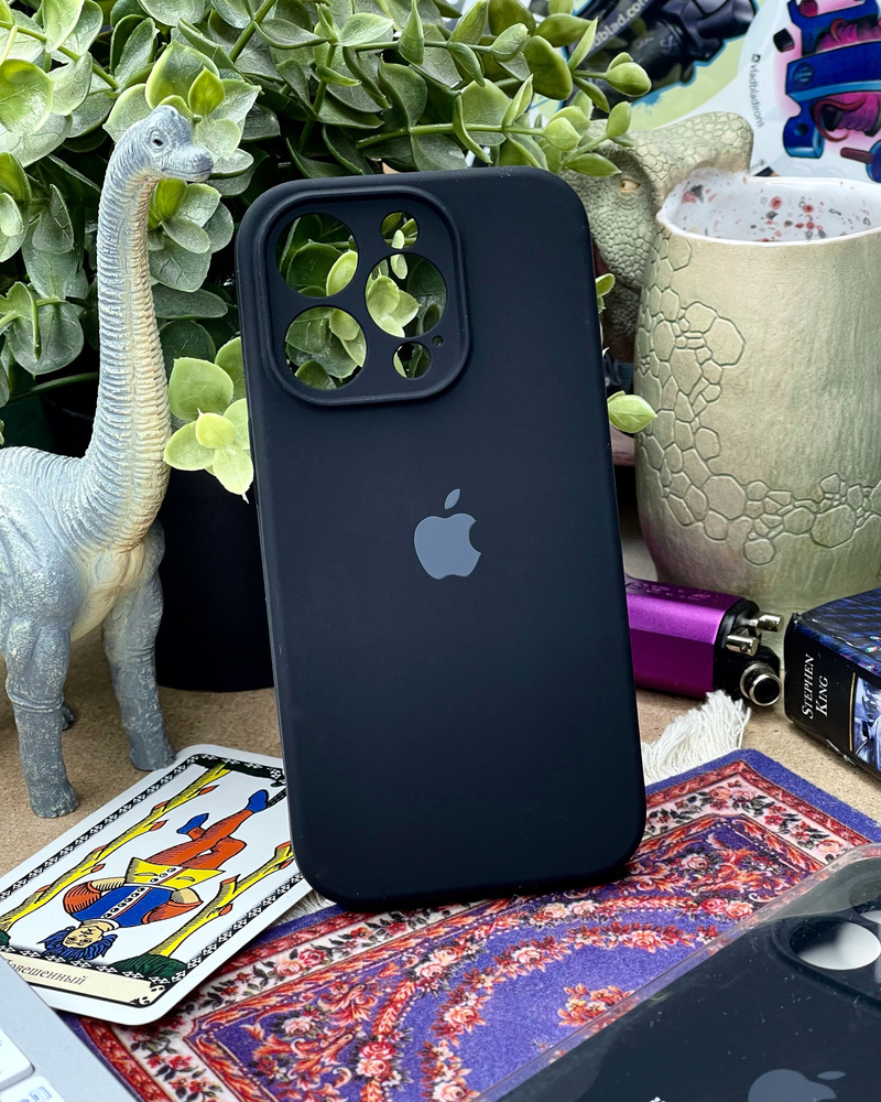 Силиконовый чехол на iPhone 14 Pro с защитой камер, противоударный / Silicone Case iPhone 14 Pro Black #1