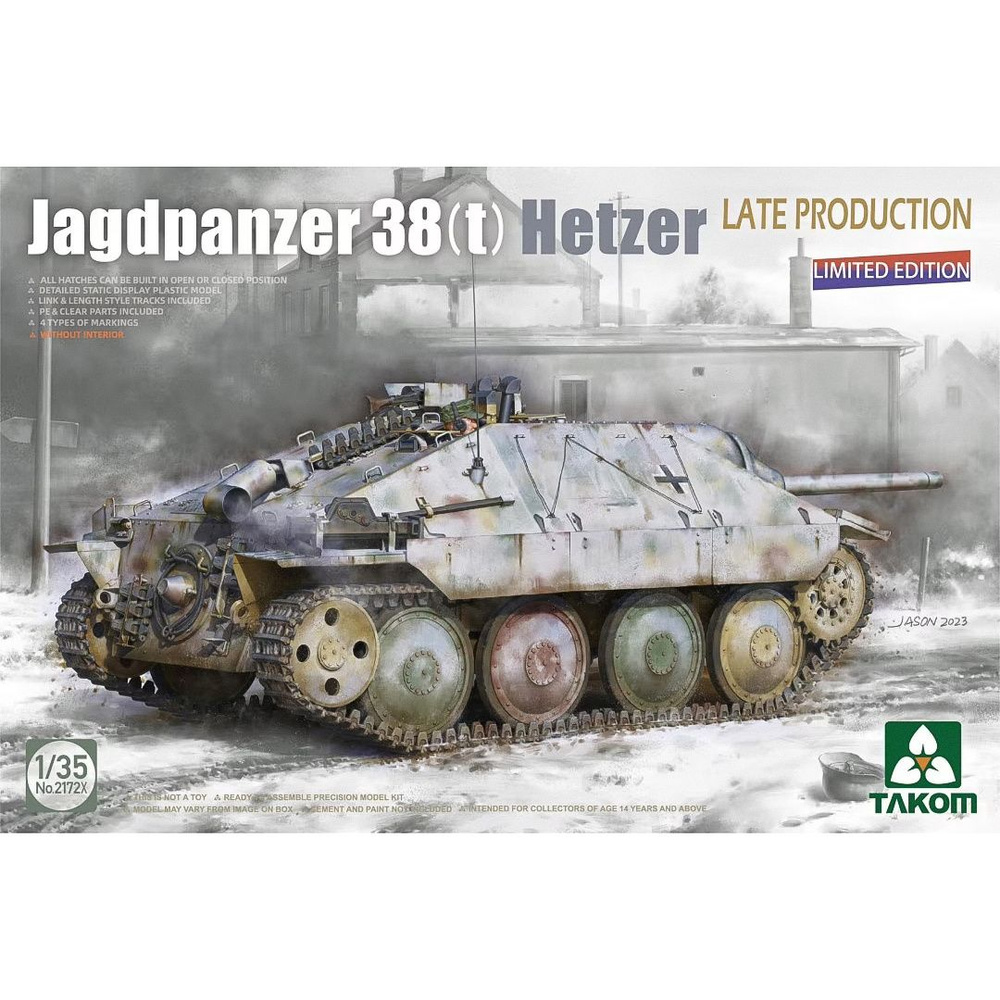 Сборная модель танка TAKOM Jagdpanzer 38(t) Hetzer LATE PRODUCTION (LIMITED EDITION), масштаб 1/35  #1