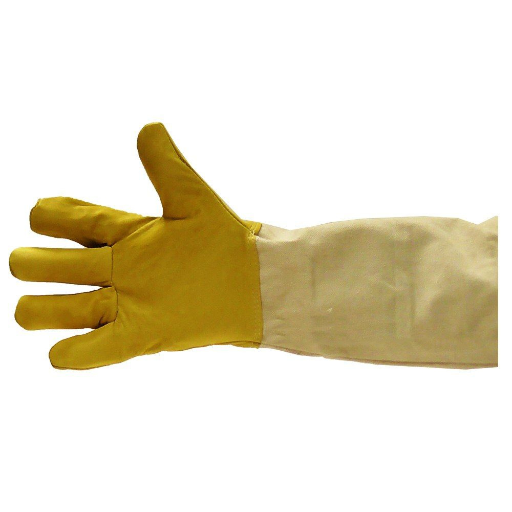 Перчатки защитные для пчеловода Superskin Желтые XL, с нарукавниками, натуральная кожа  #1