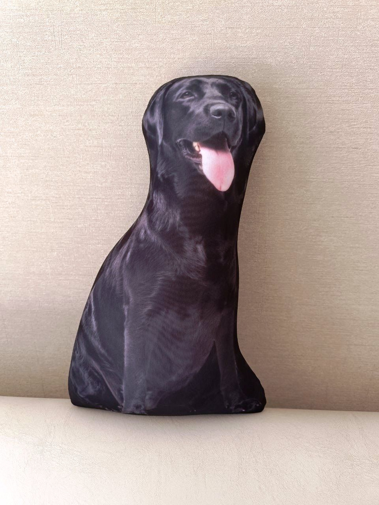 Реалистичная мягкая игрушка собака лабрадор, антистресс в подарок, декоративная подушка  #1
