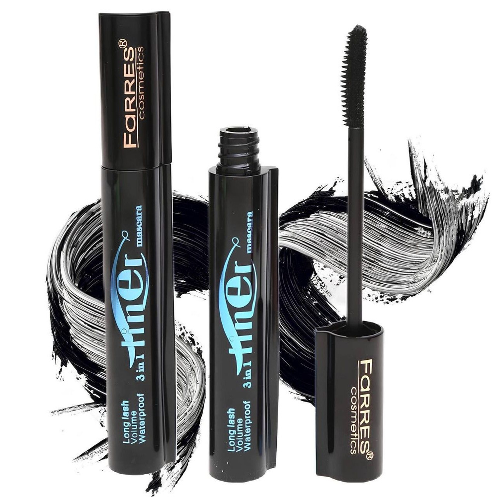 Тушь для ресниц водостойкая FARRES WATERPROOF 3 IN 1 LINER MASCARA #1