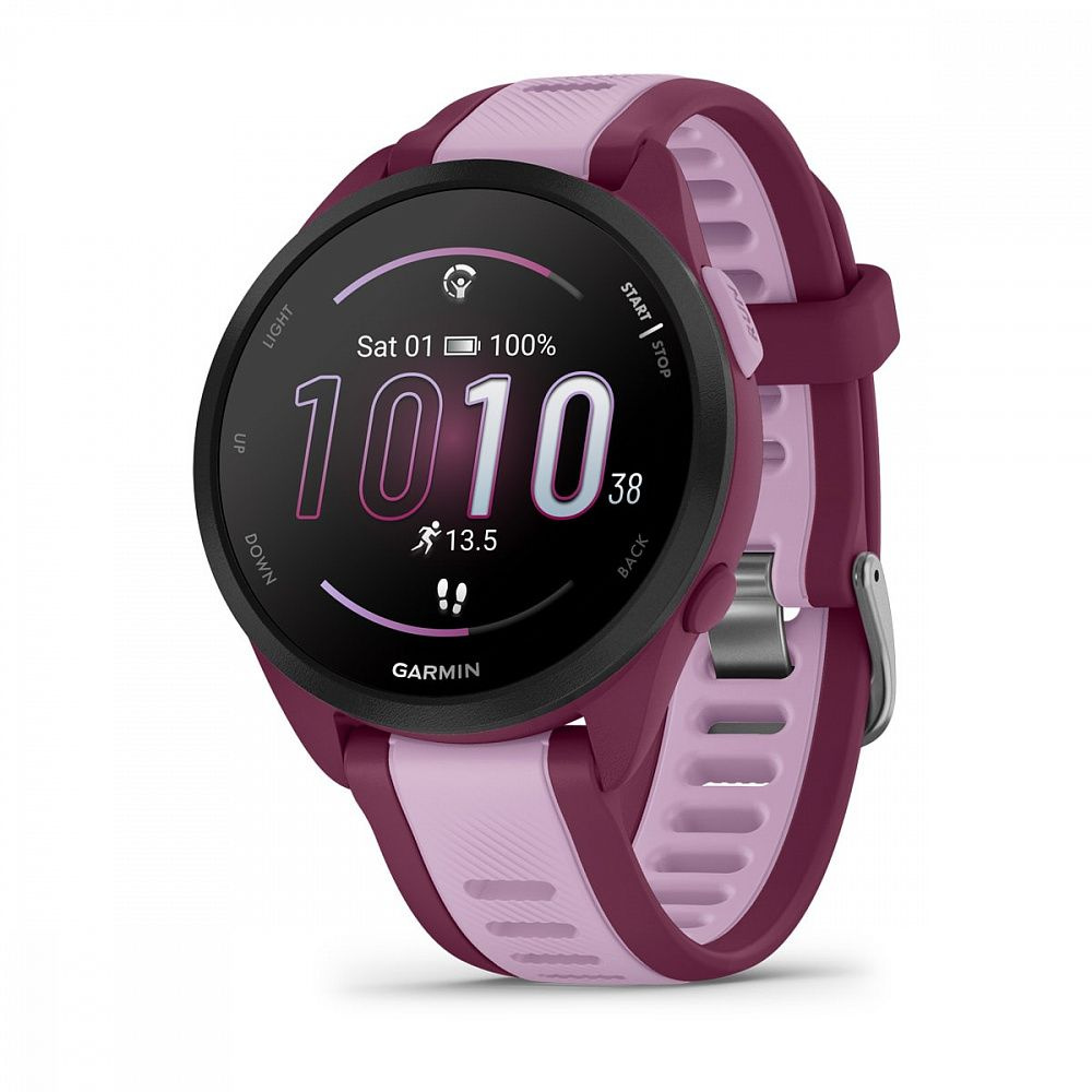 Часы Garmin Forerunner 165 Music лиловый c малиновым ремешком, 010-02863-33  #1