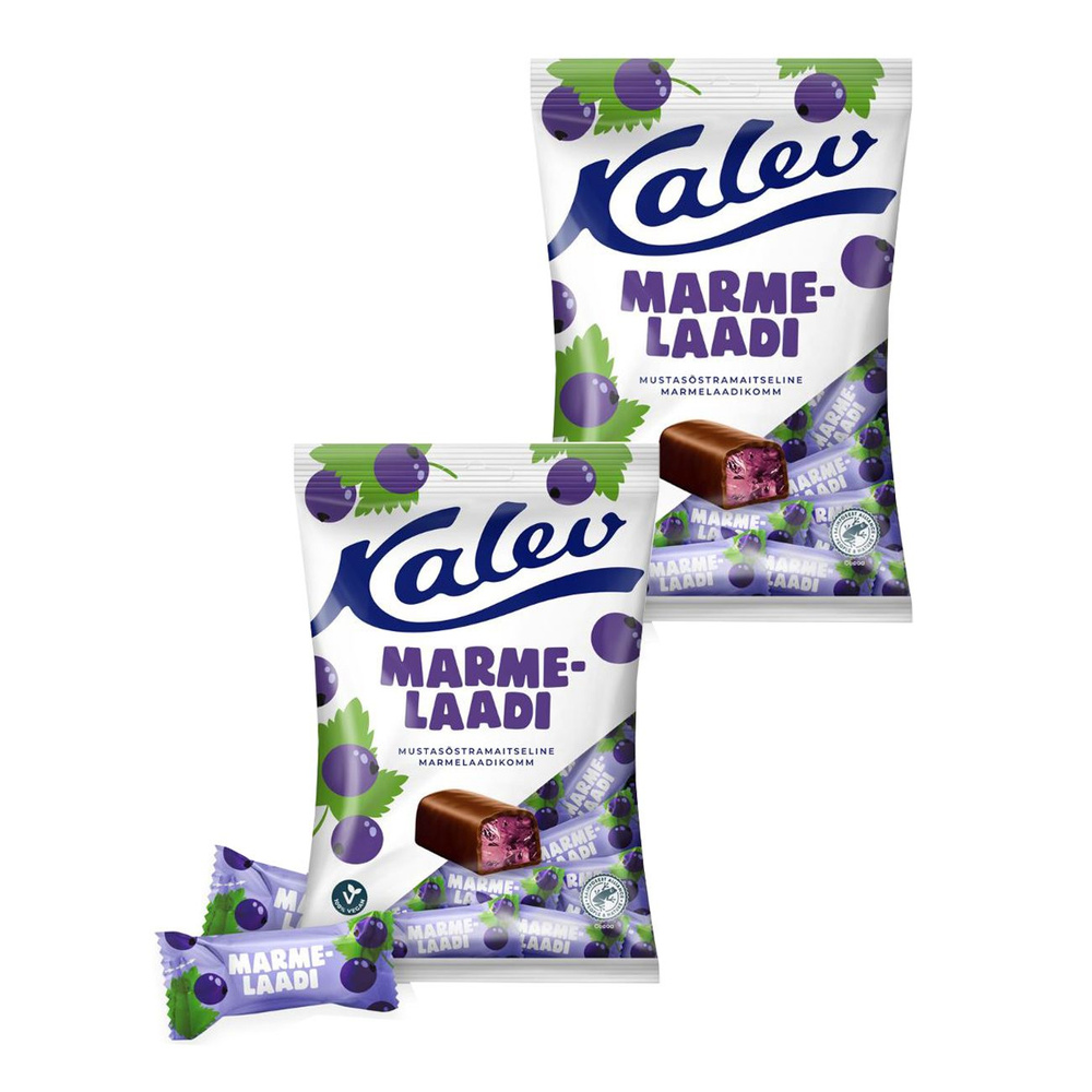 Kalev конфеты мармеладные со вкусом черной смородины 175грх2шт (Эстония)  #1