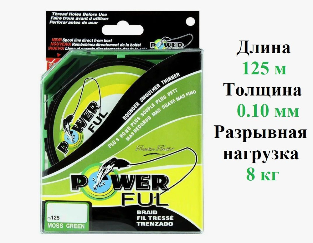 Плетеный шнур для рыбалки POWER FUL 0,10 мм/125 м #1