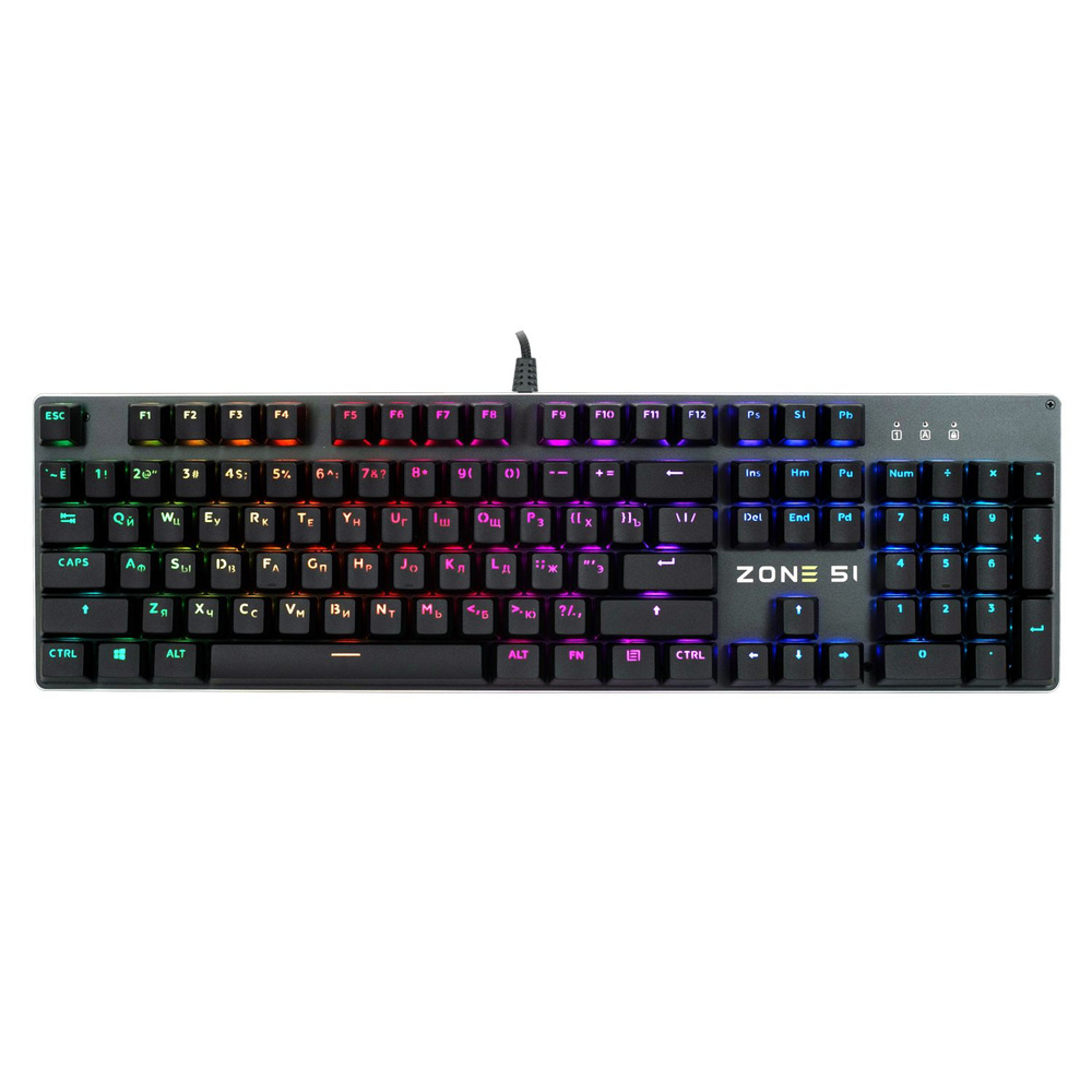 ZONE 51 ADAMANT. Игровая механическая клавиатура, 104 клавиши, RGB подсветка, Hot Swap, шумоизоляция, #1