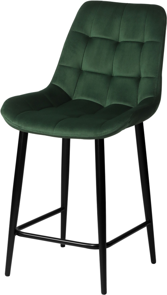 Комплект полубарных стульев со спинкой для кухни Эйден 65 см зеленый / черный, 2 шт.  #1