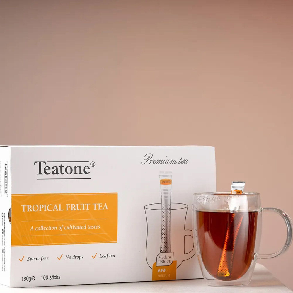 Чай TEATONE черный с ароматом тропических фруктов, 100 стиков по 1,8 г, 1247  #1