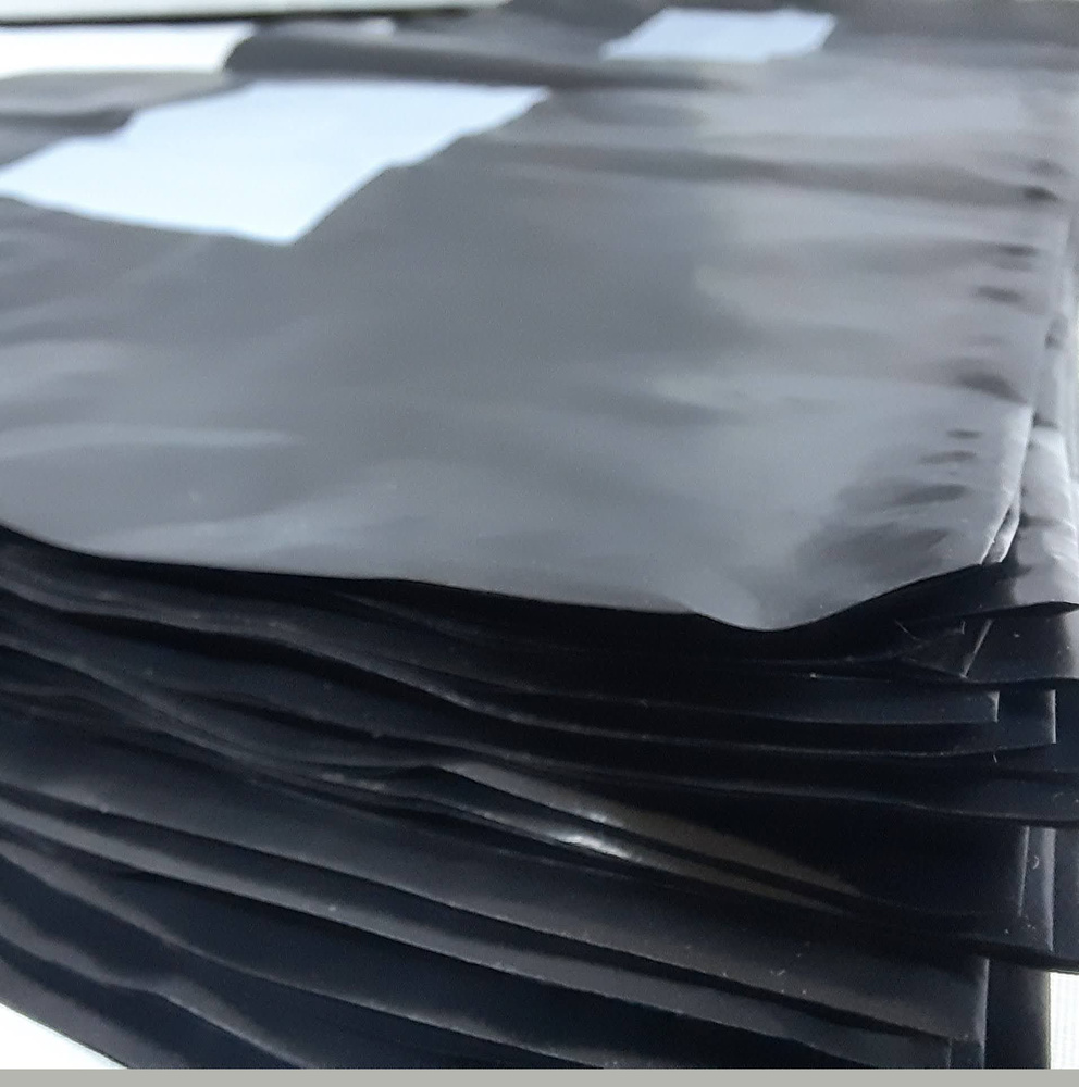 Черный пакет 170мм-450мм толщина 60 мкм для упаковки картриджа с белым полем для маркировки (100 штук)) #1