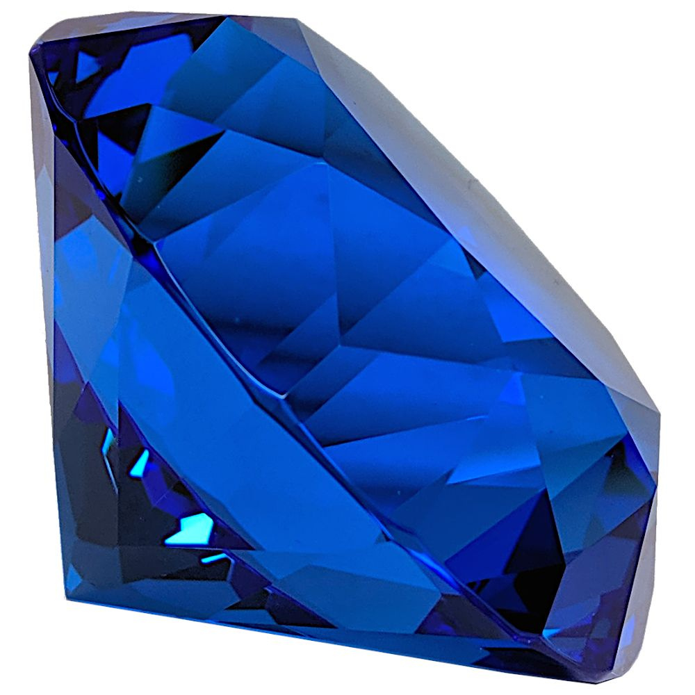 Синий хрустальный кристалл 3 см бриллиантовой огранки Сапфир  #1