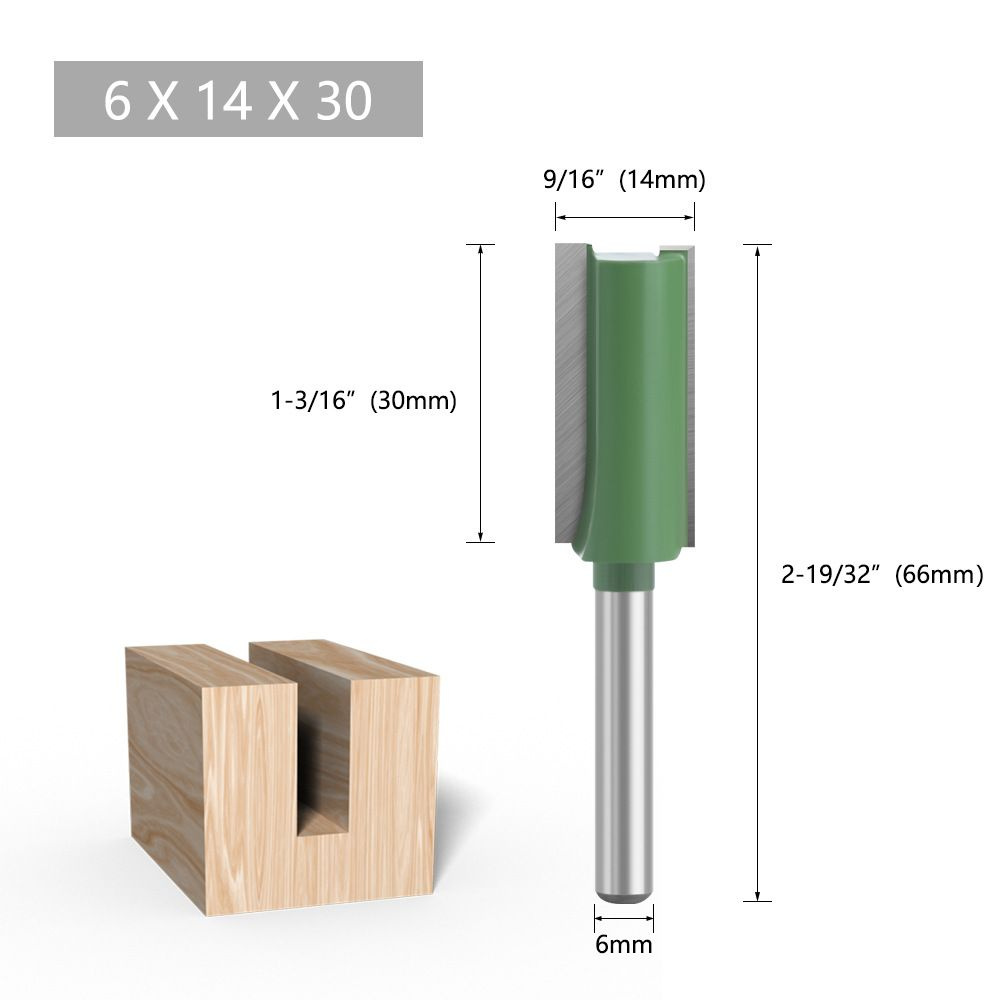 Фреза по дереву пазовая прямая 14 х 30 ммхвостовик 6 мм #1
