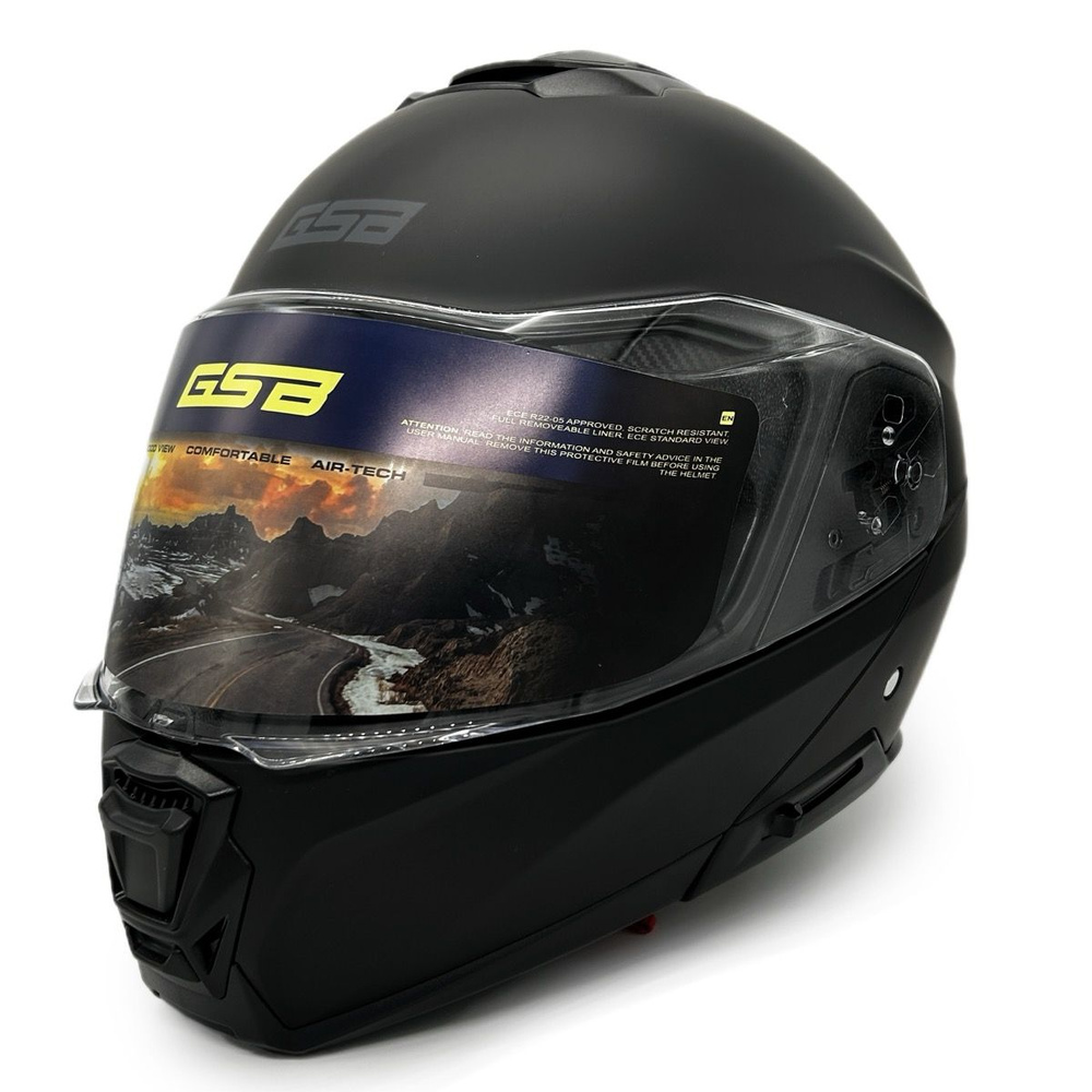 Шлем для снегохода GSB G-362 BLACK MATT (ЭП) #1