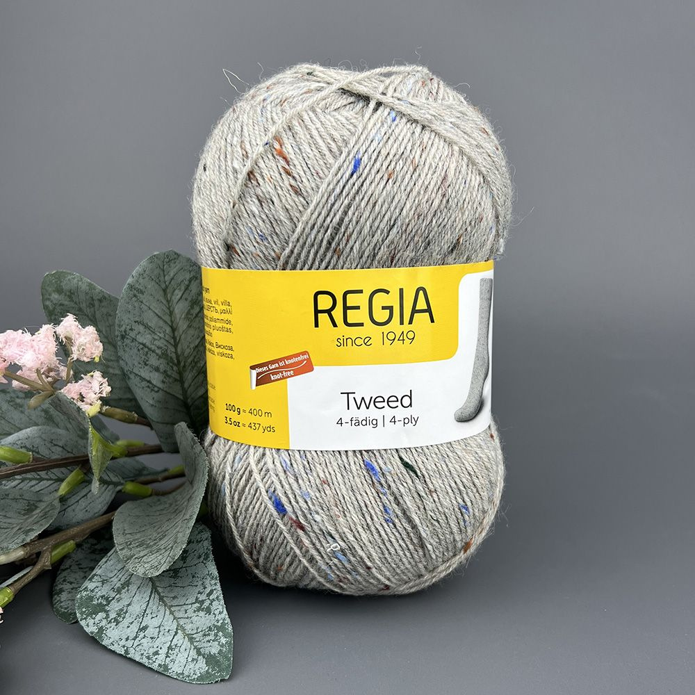 Пряжа носочная 4-ply Tweed Schachenmayr REGIA, 100 гр/400 м, цвет 00090 (4 нитки)  #1