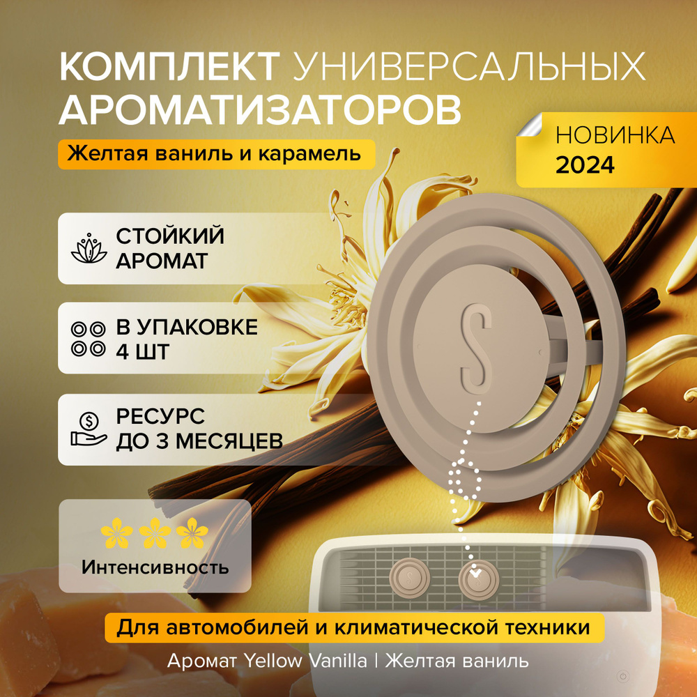 Комплект универсальных ароматизаторов воздуха Stadler Form Aroma pins Yellow Vanilla (Желтая ваниль), #1