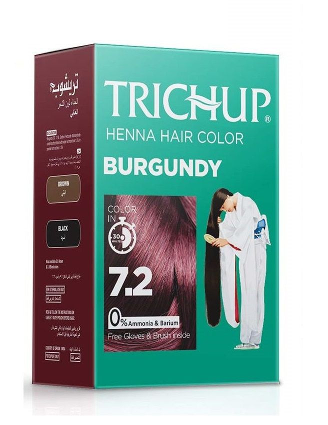 Trichup Henna Hair Color BURGUNDY / Тричуп краска для волос на основе хны БУРГУНДИ - 6x10 г  #1