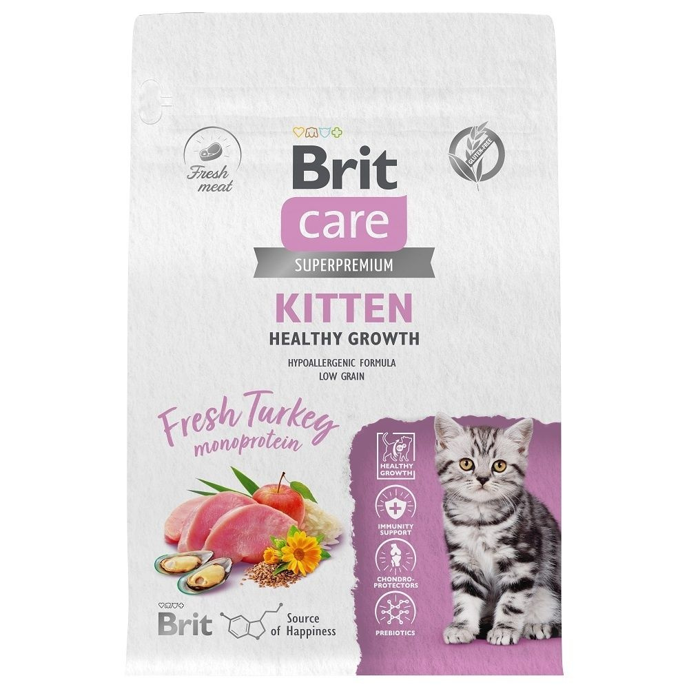 Brit Care сухой корм с индейкой для котят, беременных и кормящих кошек 400 г  #1