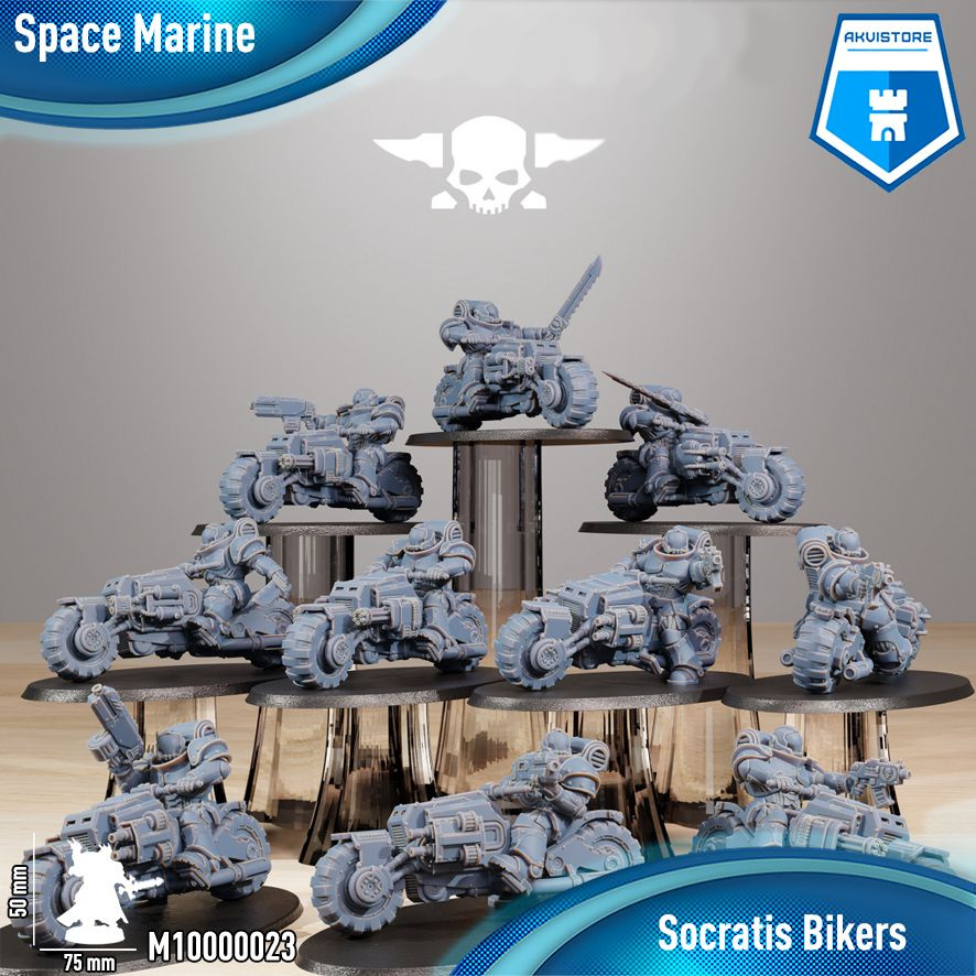 Космические десантники (Space Marine) - Socratis Bikers 32 мм миниатюра 3D печать Warhammer 40000  #1