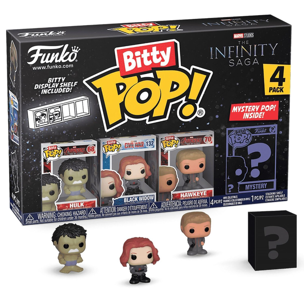 Фигурки Funko Bitty POP! Marvel Infinity Saga S2 Hulk+Black Widow+Hawkeye+Mystery (1 of 4) 4PK 71504 #1