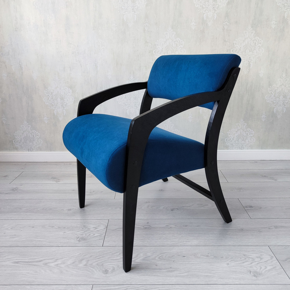 Стул Кресло-стул Комфорт мягкий с подлокотниками, синий  #1