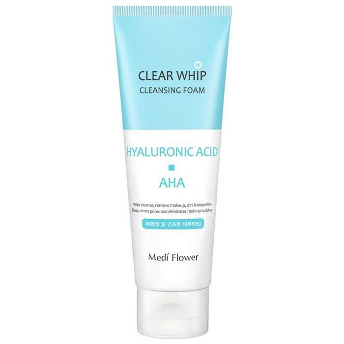 Пенка для умывания Hyaluronic&AHA acid Clear Whip Cleansing Foam 120ml Medi Flower #1