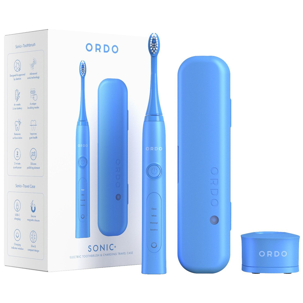 Электрическая зубная щетка ORDO Sonic+ SP2000 с футляром для зарядки Sonic+ Arctic Blue, голубой  #1