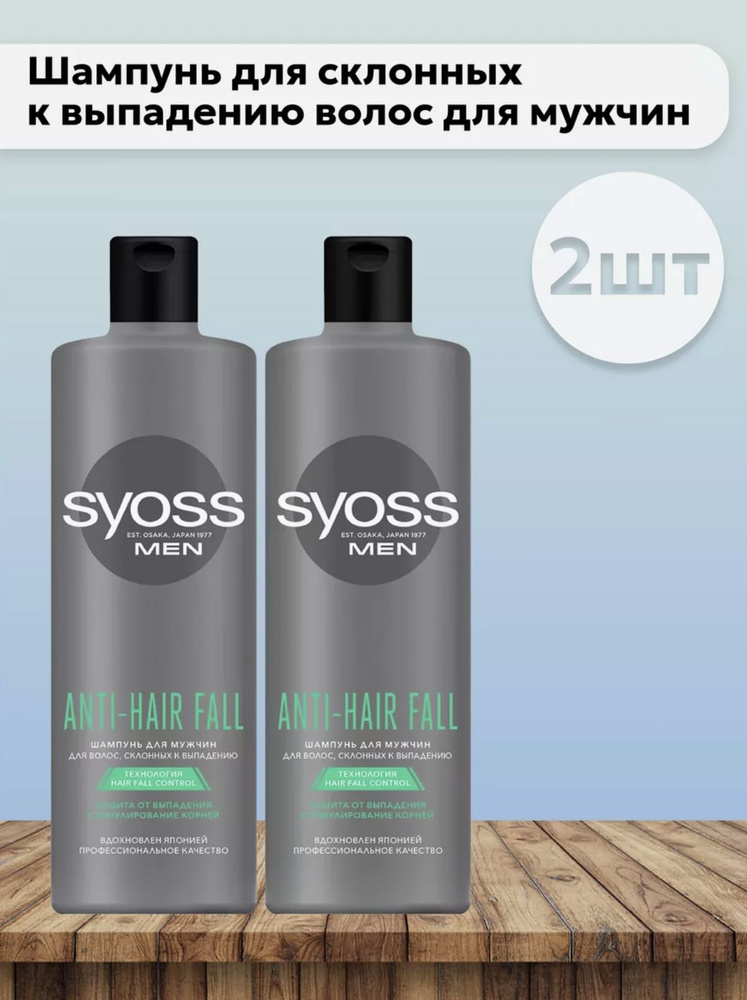 Набор 2 шт Сьосс/Syoss Anti Hair Fall Men - Шампунь для склонных к выпадению волос для мужчин 450 мл #1