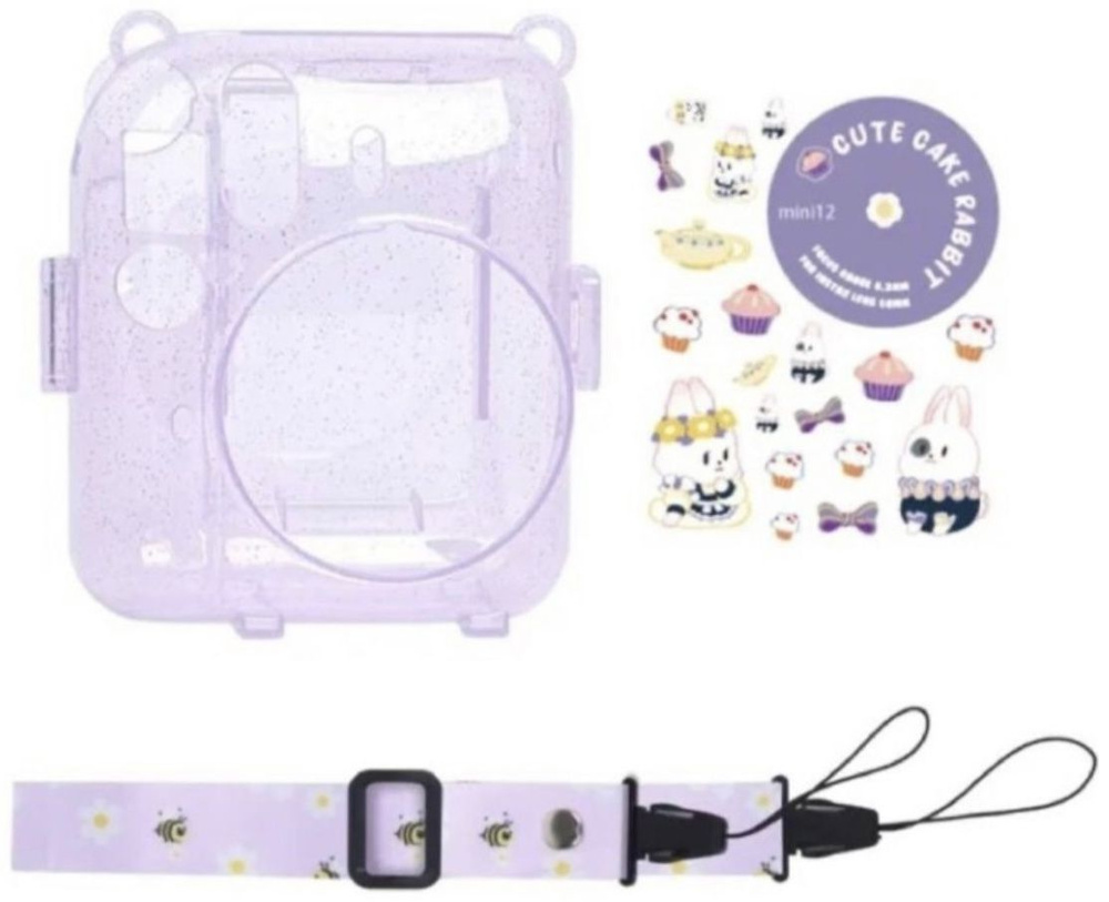 Чехол Instax Mini 12 Glitter Violet фиолетовый #1