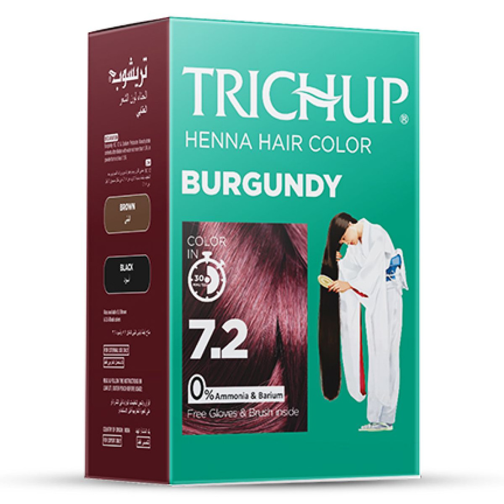 Краска для волос Vasu Trichup Henna Hair Color Burgundi бургунди на основе хны, 60 г  #1