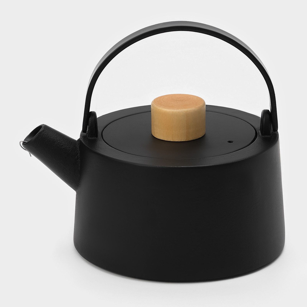Чайник чугунный с эмалированным покрытием внутри Magma "Сайгон", 1,1 л, с ситом  #1