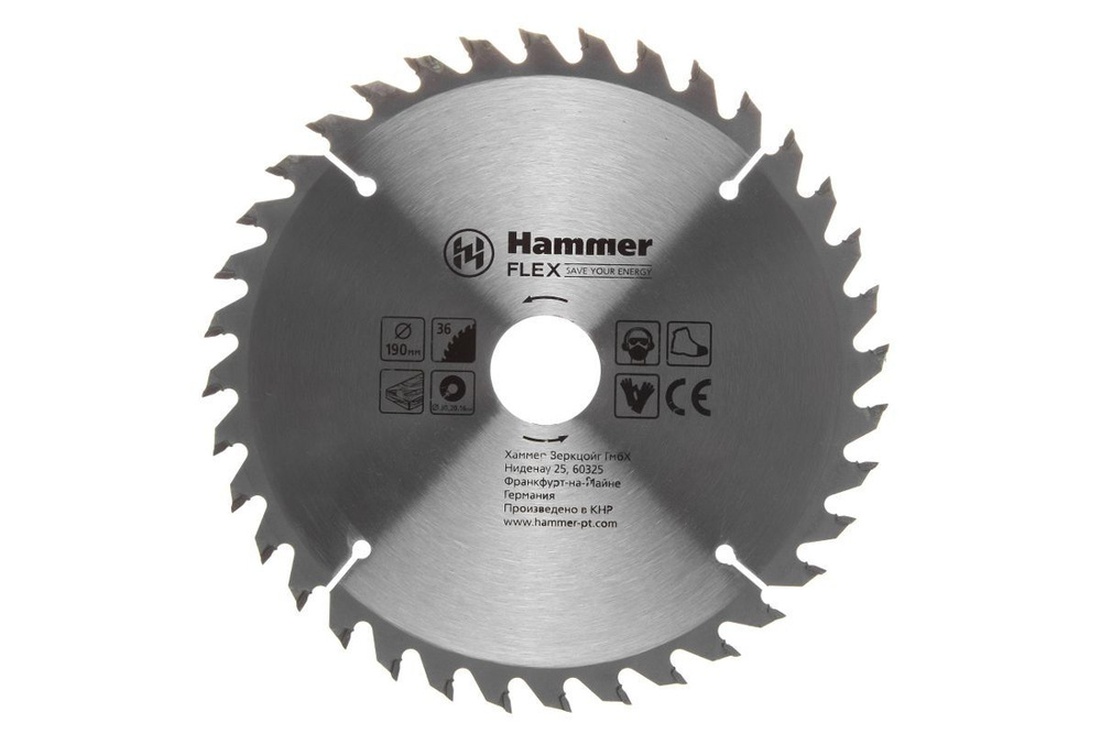 Диск пильный твердосплавный по дереву Hammer Flex 205-112 CSB WD 190х30 мм, 36 зуб.  #1