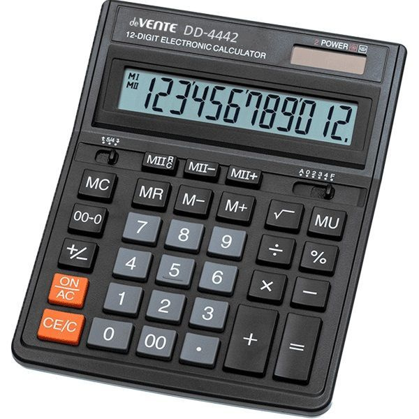 Калькулятор настольный deVENTE DD-4442 153x199мм 12-разрядный чёрный  #1