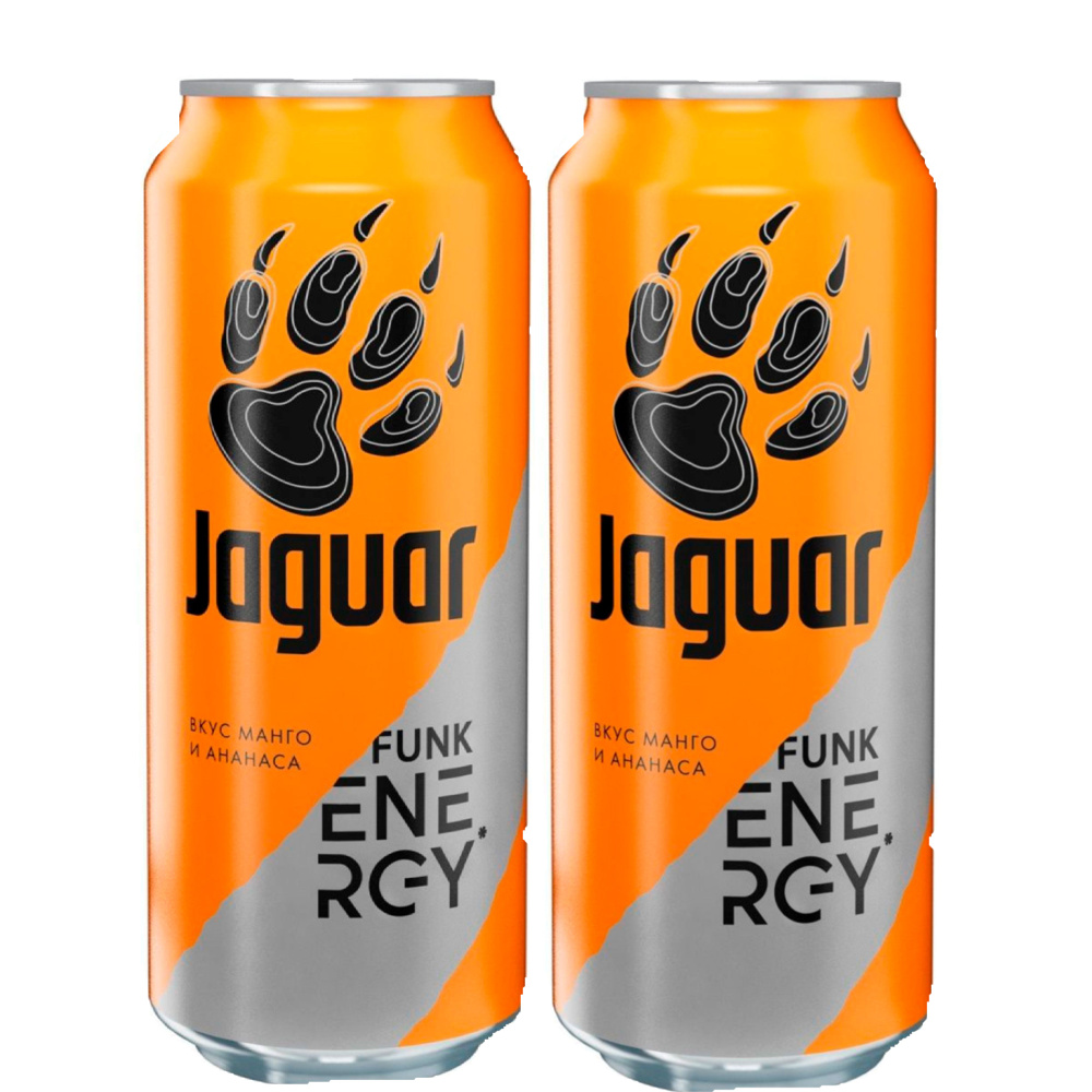 Напиток безалкогольный тонизирующий газированный Jaguar Funk Energy манго-ананас 0.45л ж/б*2шт  #1