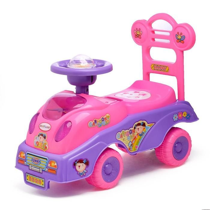 Толокар Машинка для девочки, с музыкой, цвет розовый #1