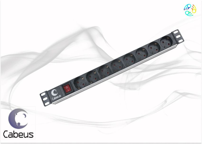 Блок евророзеток для 19" шкафов 10А Cabeus PDU-8P 8 розеток #1