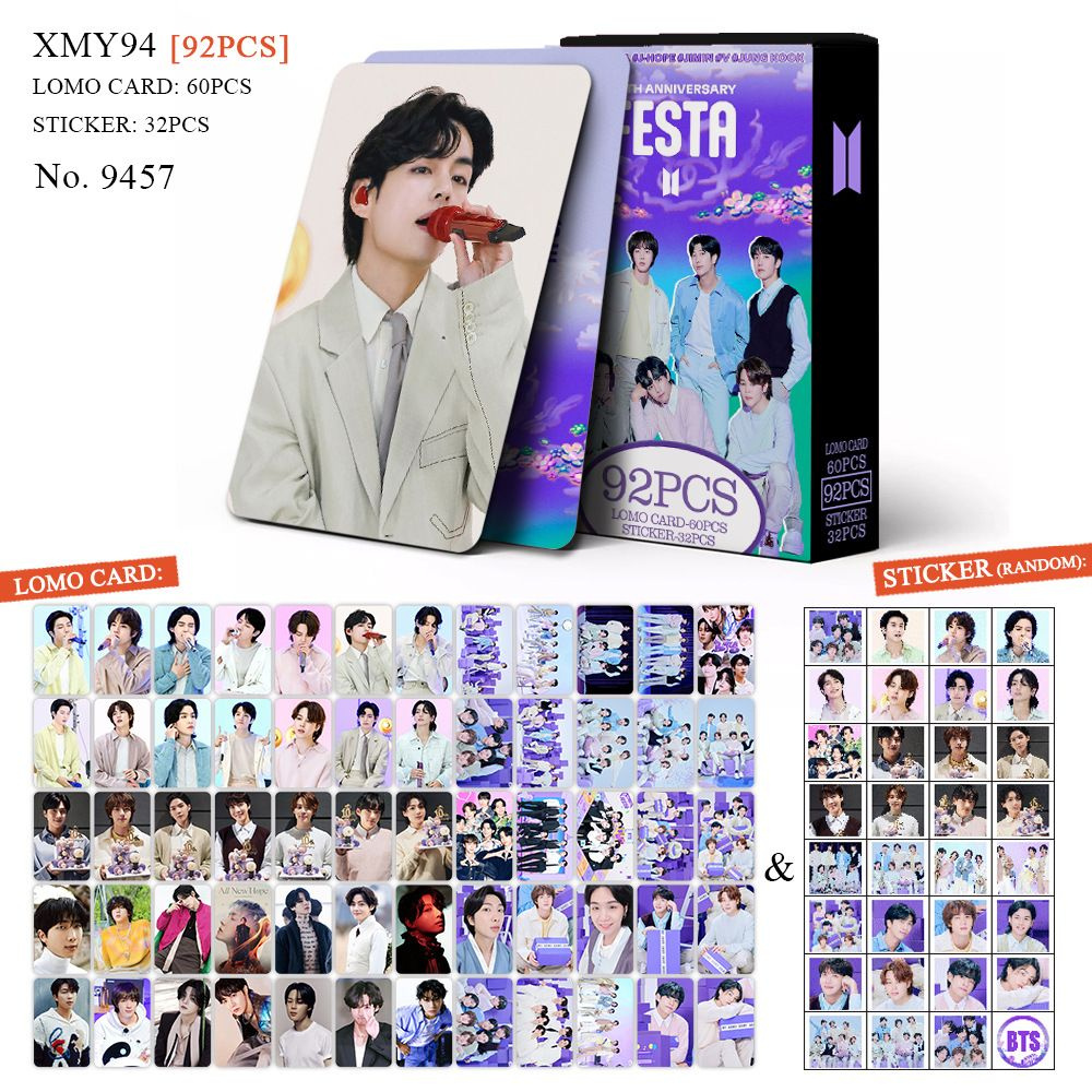 Карточки K-POP BTS FESTA 92 pcs (60 карточек и 32 наклейки) #1