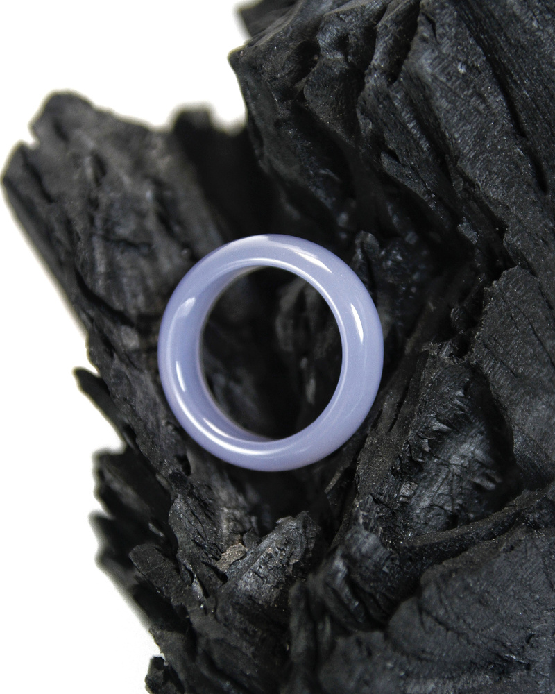 Кольцо Голубой агат - размер 17-18, натуральный камень - для душевного равновесия  #1