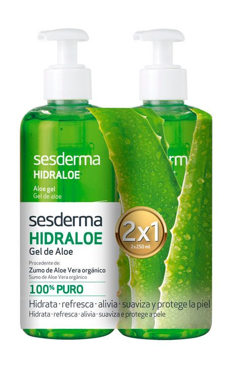 Набор из двух гелей для лица с алоэ вера Hidraloe Aloe Gel Set, 500 мл  #1