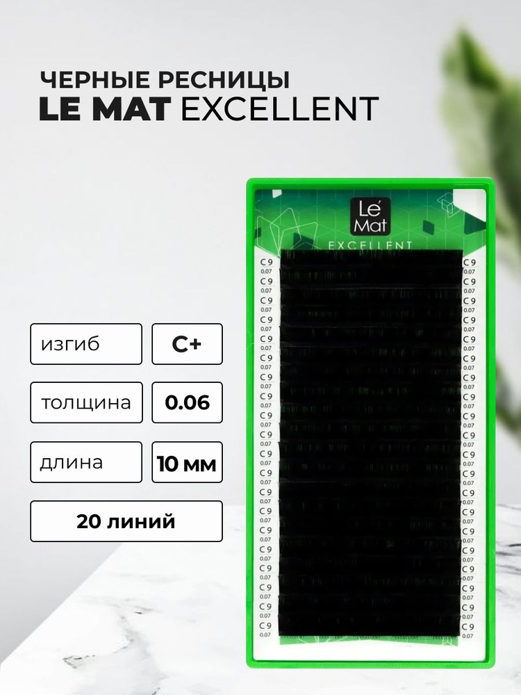 Ресницы черные Le Maitre Excellent 20 линий C+ 0.06 10 mm #1