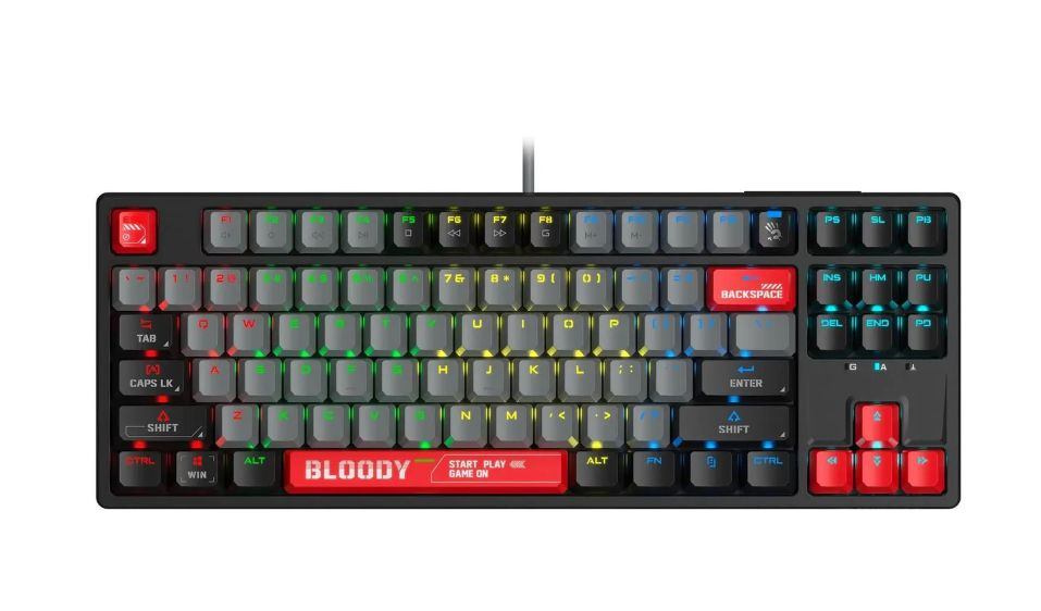 Bloody Игровая клавиатура Клавиатура игровая S87 RED, красный  #1